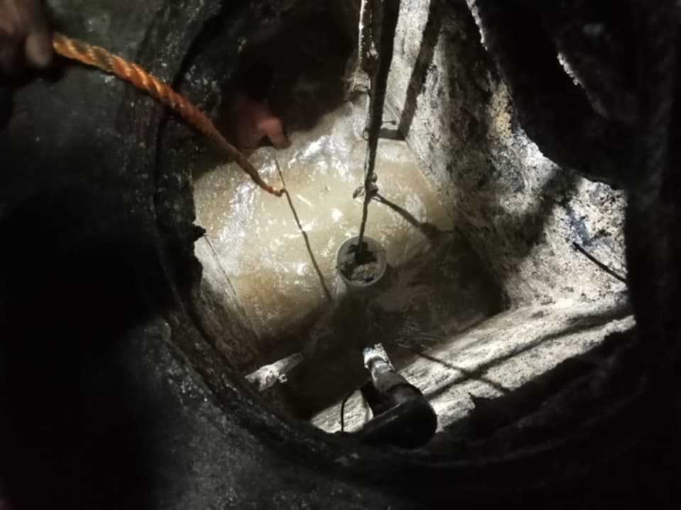 Drainage before and after being cleared